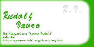 rudolf vavro business card